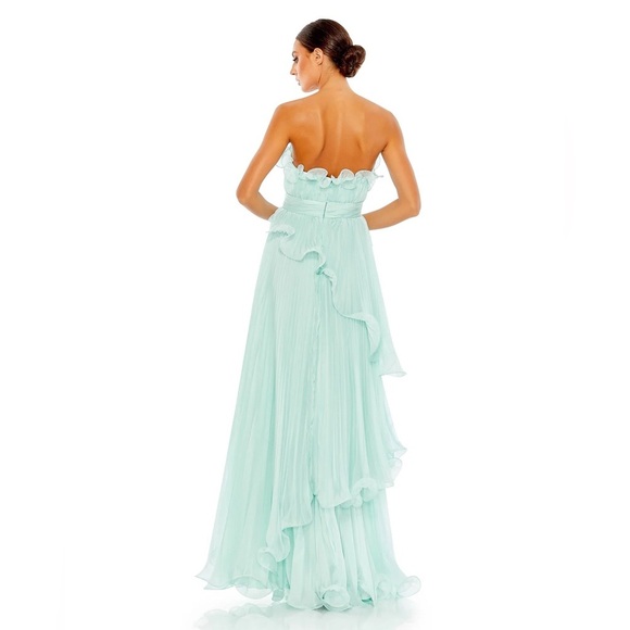 MAC DUGGAL 49537 NWT Pleated Tiered Ruffled Strapless Gown - Picture 3 of 10